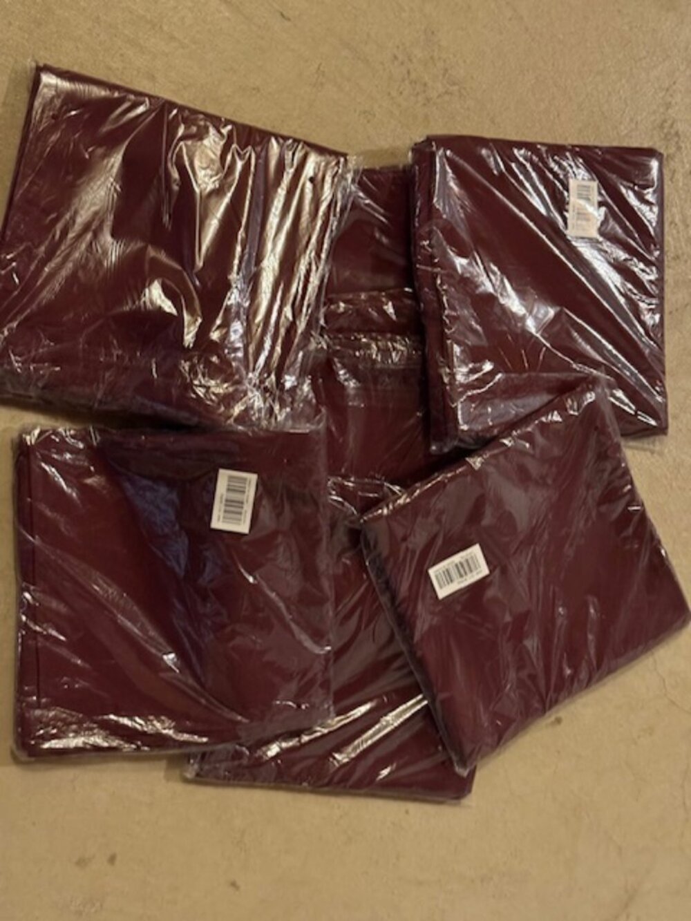 Bulk NEW Cotton Blend Cloth Napkins - Burgundy - 40 - Picture 5 of 5